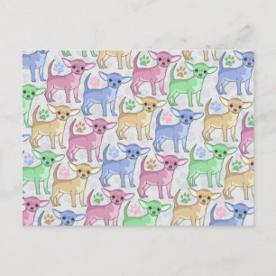 Chihuahua Älskare Colorful Mönster Vykort