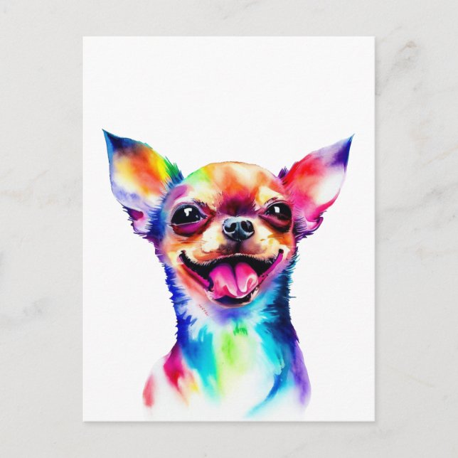 Chihuahua Älskare | Färgämnet Chihuahua Hund art Vykort (Framsida)