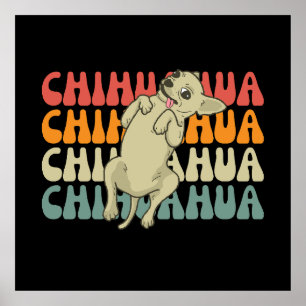 Chihuahua Älskare Gift, Retro Cute Chihuahua Poster