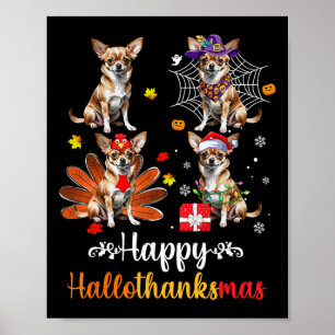 Chihuahua Älskare Halloween jul Lycklig Hallotha Poster