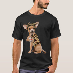 Chihuahua-älskare jag älskar mamma tatuering leopa t shirt