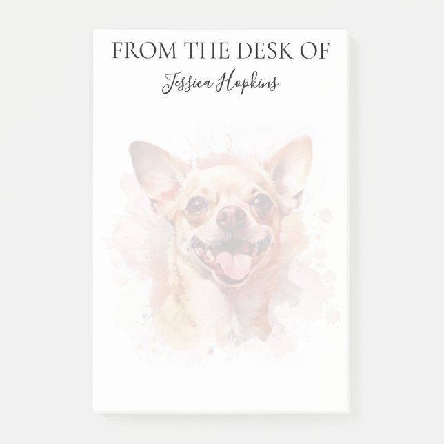 Chihuahua Älskare Monogrammerad Hund Post-it Block (Framsida)