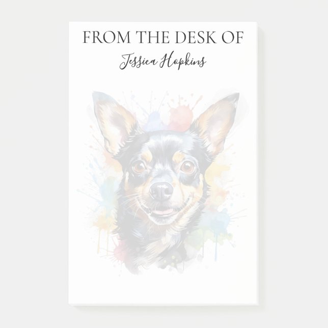 Chihuahua Älskare Monogrammerad Hund Post-it Block (Framsida)