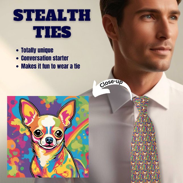 Chihuahua Älskare Stealth Neck Tie Slips (Skapare uppladdad)