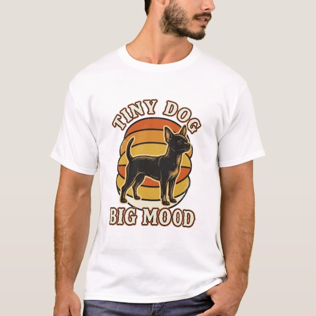Chihuahua Älskare Tröja Retro Graverad Hund Humor  (Framsida)