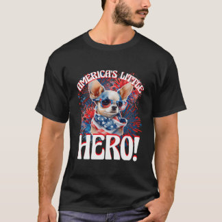 Chihuahua America's Little Hero Proud Chihuahua Pa T Shirt