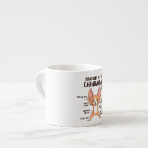 Chihuahua Anatomy Mugg presenterar Chihuahua-kaffe Espressomugg