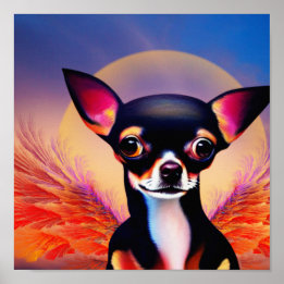 Chihuahua Ängel Fyrkantig Affisch