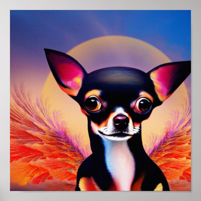 Chihuahua Ängel Fyrkantig Affisch (Framsidan)