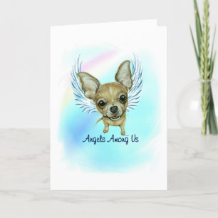 Chihuahua Angel Hund Pet Loss Sympathy Card Tack Kort