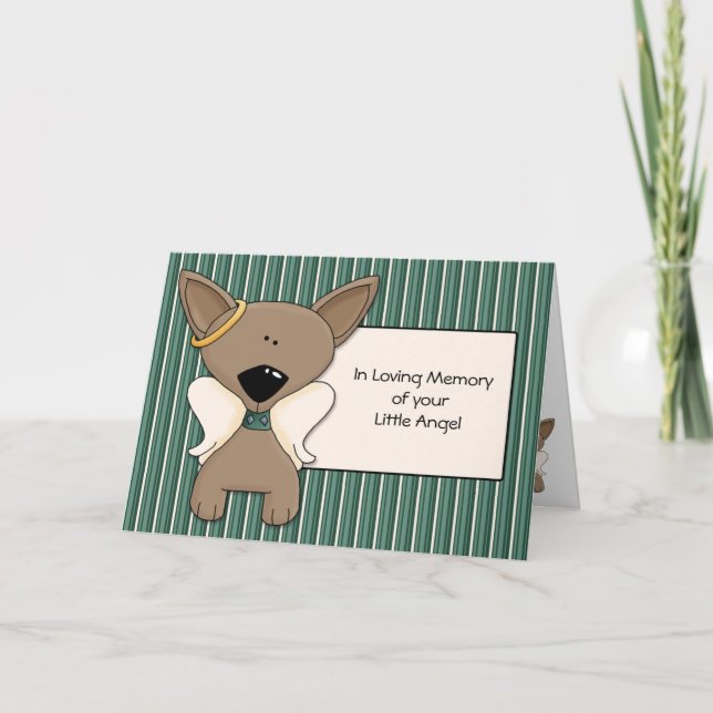 Chihuahua Angel Hundar Sympathy Card Personalize Kort (Framsida)