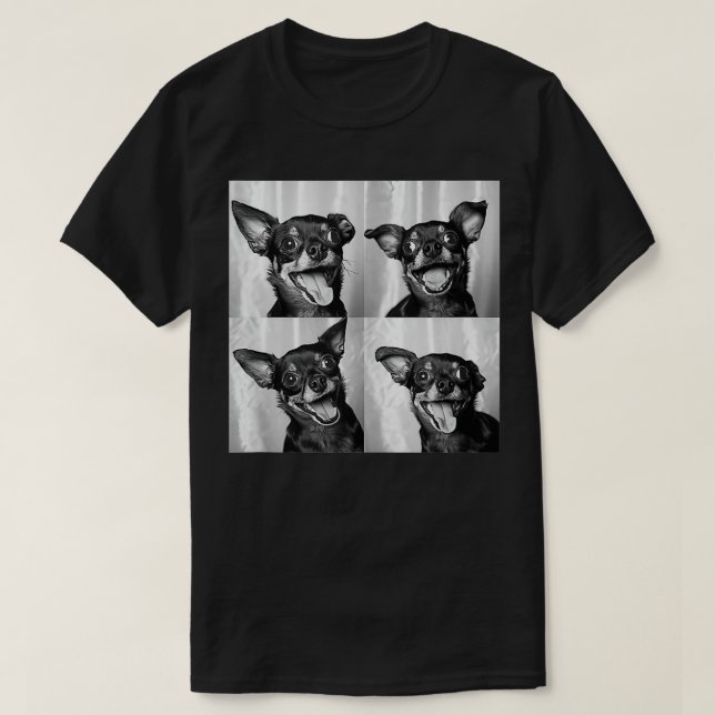 Chihuahua Ansikte Porträtt Rolig hund Photobooth C T Shirt (Design framsida)