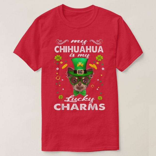 Chihuahua är min lyckliga charm St patricks day Hu T Shirt (Design framsida)