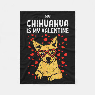 Chihuahua är min valentin Alla hjärtans dag Chiwaw Fleecefilt