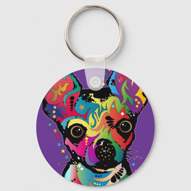 Chihuahua Art Nyckelring (Framsida)