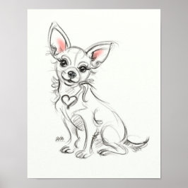 Chihuahua Art-utskrift | Snabbskiss Poster