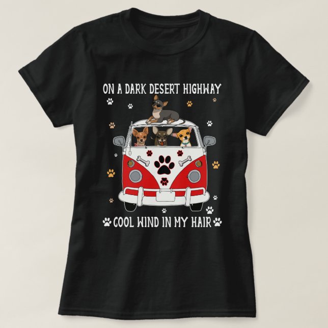 Chihuahua Artwork Painting Desert Highway T Shirt (Design framsida)