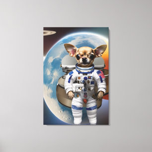 Chihuahua Astronaut-Kanvastrycket Canvastryck