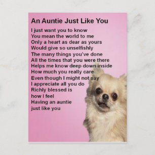 Chihuahua Auntie Dikt Vykort