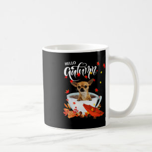 Chihuahua Autumn Hund och kaffefall Thanksgiving Kaffemugg