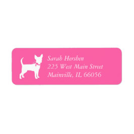 Chihuahua Baby Shower Rosa Girl Hund Returadress Etikett