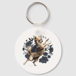 Chihuahua Ballerina Ballet Dance Dancing Nyckelring