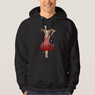Chihuahua Ballerina Cute Tan White and Rosa Animal Hoodie