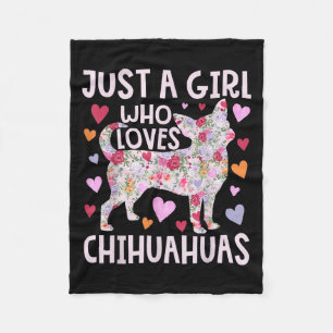 Chihuahua Bara en flicka som Kärlek Chihuahuas Hun Fleecefilt
