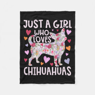 Chihuahua Bara en flicka som Kärlek Chihuahuas Hun Fleecefilt