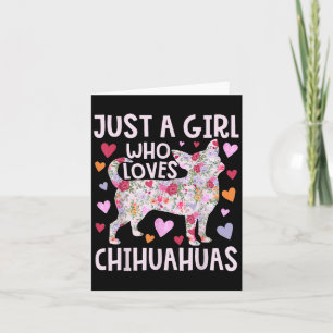 Chihuahua Bara en flicka som Kärlek Chihuahuas Hun Kort