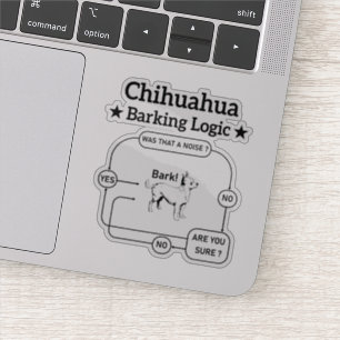 Chihuahua Barking Logic Rolig hund Puppy Sarcastic Klistermärken