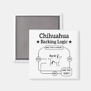 Chihuahua Barking Logic Rolig hund Puppy Sarcastic Magnet