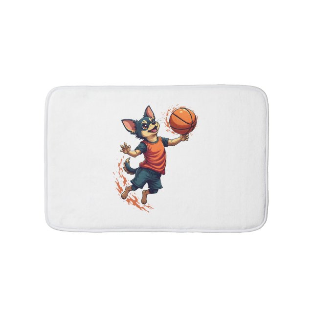 Chihuahua  Basket  Spelare  Sport  Dunk  Badrumsmatta (Framsidan)