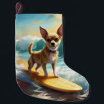 Chihuahua Beach Surfing Painting Liten Julstrumpa<br><div class="desc">Lägg dig i den lekande världen i hund äventyr med den här fängslande målningen. En andlig hund tar sig till vågar och kör skickligt surfan på en strand som kysstes av sol. Den sjudande konsten fångar på ett vackert sätt kärnan i den upphetsning som finns vid sidan av när hund...</div>