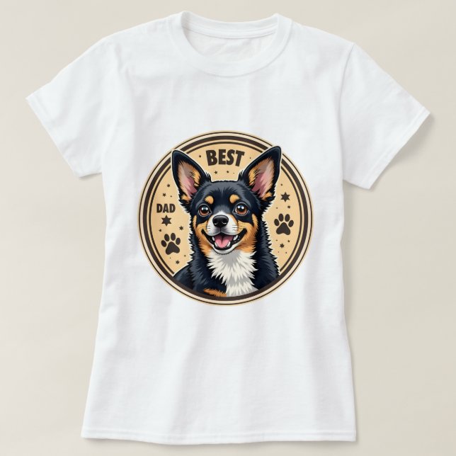 Chihuahua "Best Chihuahua Pappa" T Shirt (Design framsida)