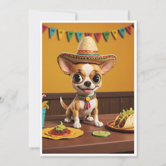 Chihuahua Birthday Card Inbjudningar