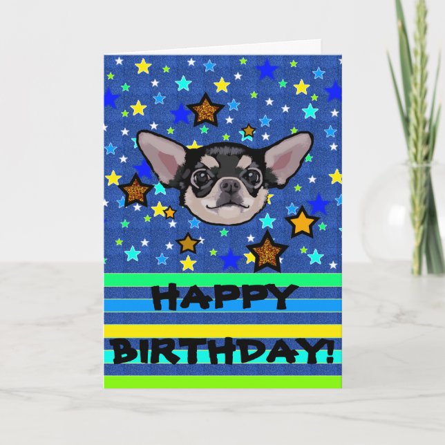 Chihuahua Birthday Card-Personlig Kort (Framsida)