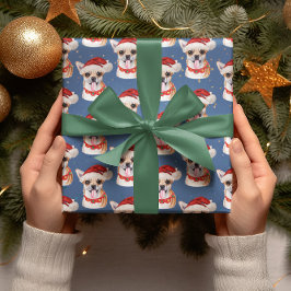 Chihuahua Blå Jul Vattenfärg Hundraser Presentpapper