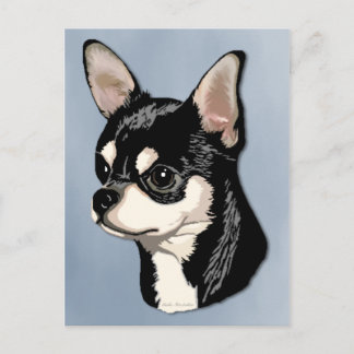 Chihuahua Black & Tan Postcard Vykort