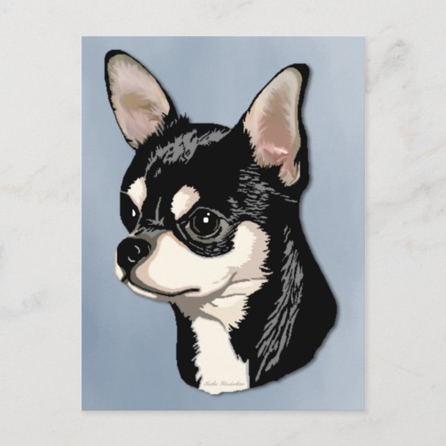 Chihuahua Black & Tan Postcard Vykort (Framsida)