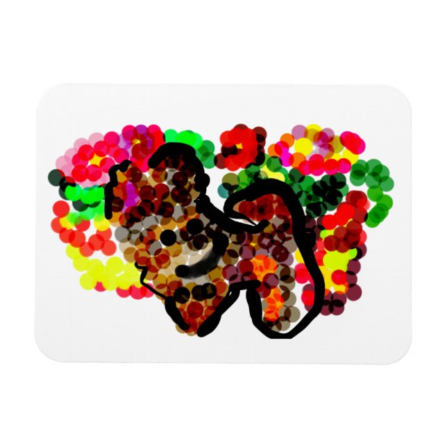 Chihuahua blommor magnet (Horisontell)