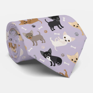 Chihuahua Bones och Tass Lila Neck Tie Slips
