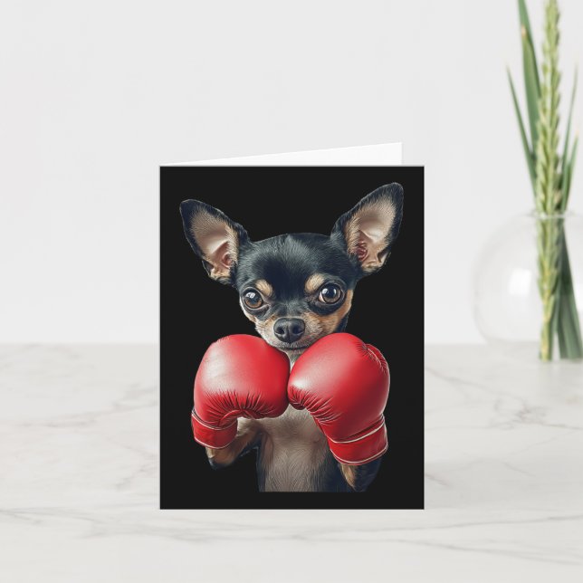 Chihuahua Boxing Kort (Framsida)