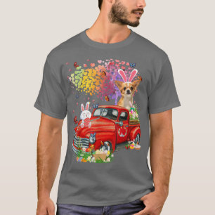 Chihuahua Bunny Lastbil Hunting Eggs Träd Påsk Day T Shirt