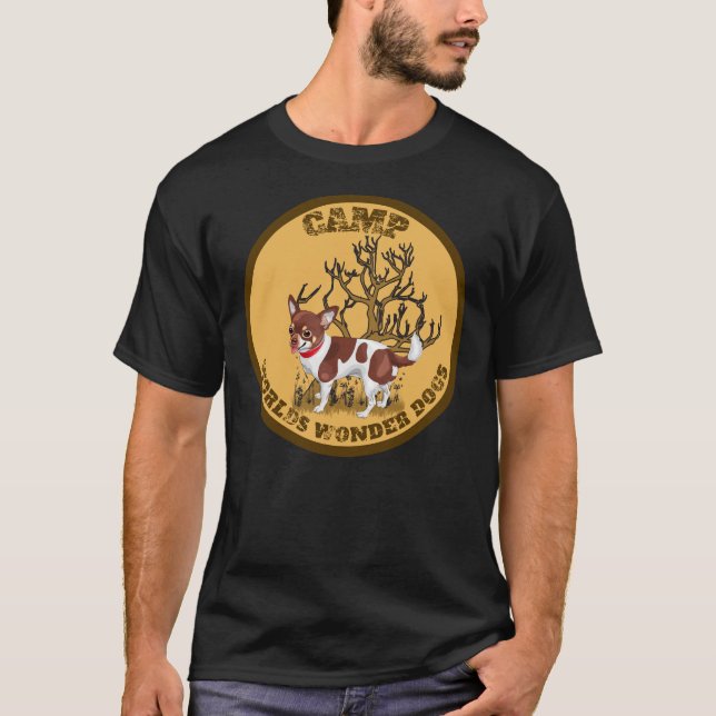 Chihuahua Camp World  Hundar T Shirt (Framsida)