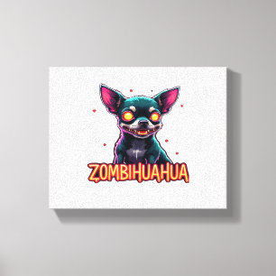 Chihuahua Chi Chichi Chiwawa Zombie Hund Halloween Canvastryck