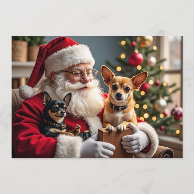 Chihuahua Christmas Card Julkort (Framsida)
