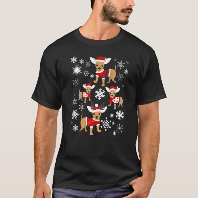 Chihuahua Christmas For Chihuahua T Shirt (Framsida)