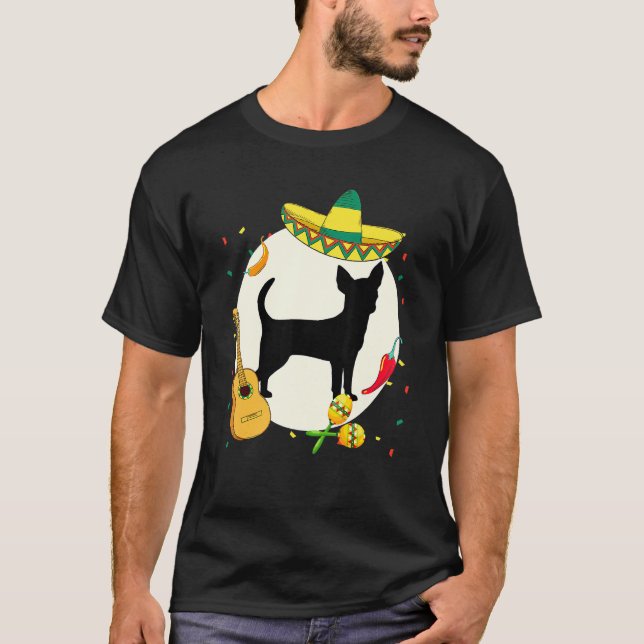 Chihuahua Cinco De Mayo Hund Puppy Mexican T Shirt (Framsida)