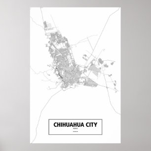 Chihuahua City, Mexiko (svart på vitt) Poster